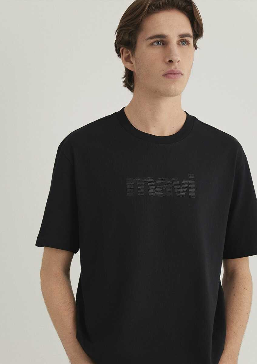 Mavi Logo Siyah Erkek Tişört 0611807-900 - 1