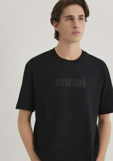 Mavi Logo Siyah Erkek Tişört 0611807-900
