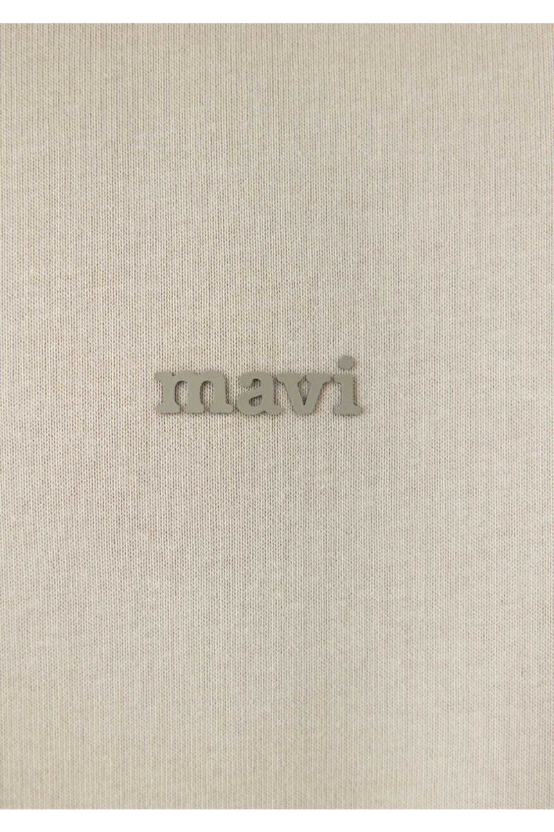 Mavi Logo Yarı Fermuarlı Bej Loose Fit Erkek Sweatshirt 0S10585-70322 - 7