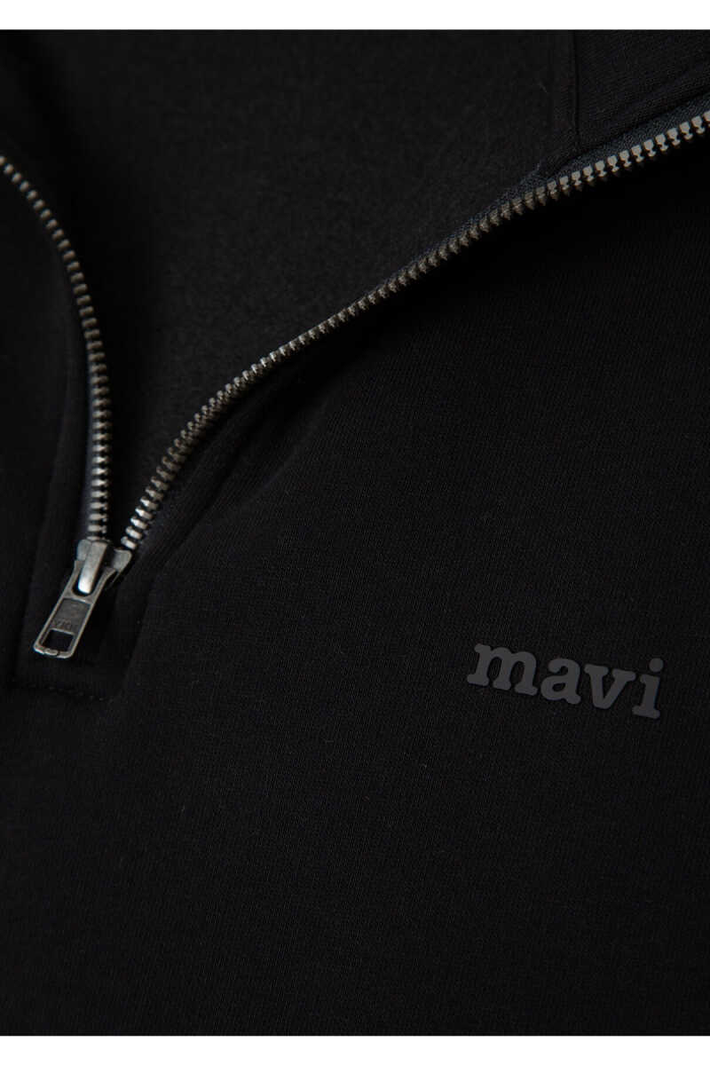Mavi Logo Yarı Fermuarlı Siyah Loose Fit Erkek Sweatshirt 0S10585-900 - 8