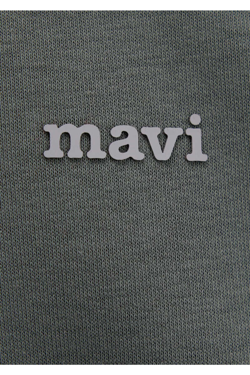 Mavi Logo Yarı Fermuarlı Yeşil Loose Fit Erkek Sweatshirt 0S10585-71598 - 6