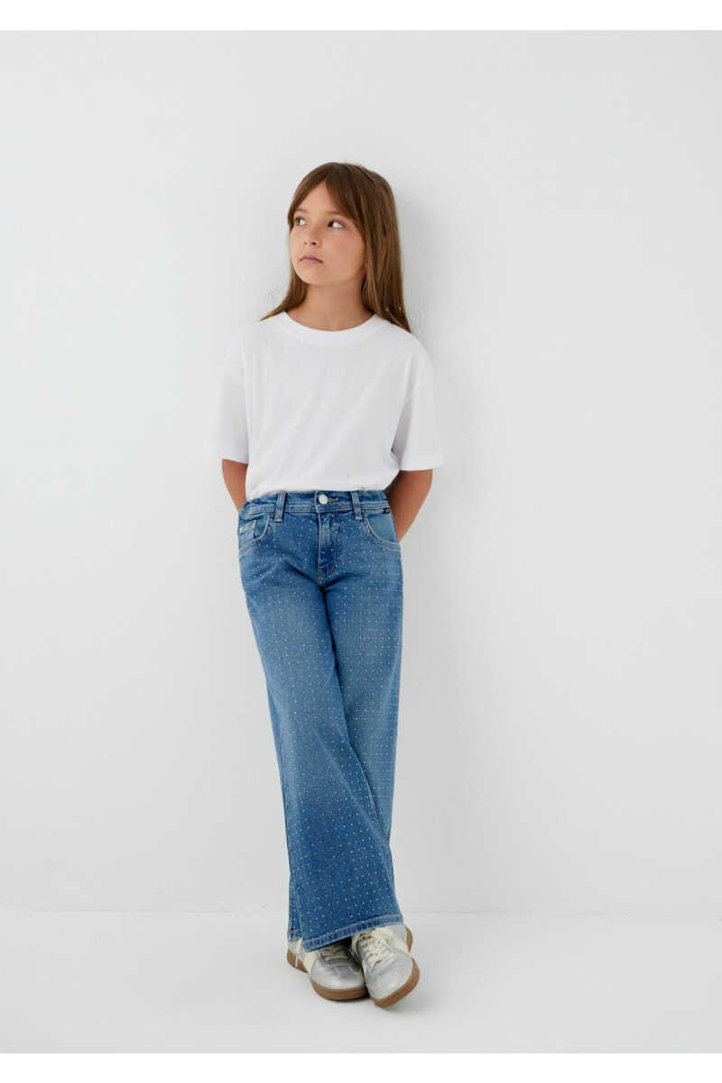Mavi Lory Wide Leg 90lar Taşlı Açık Mavi Denim Çocuk Jean Pantolon 7010036-A6750 (1)