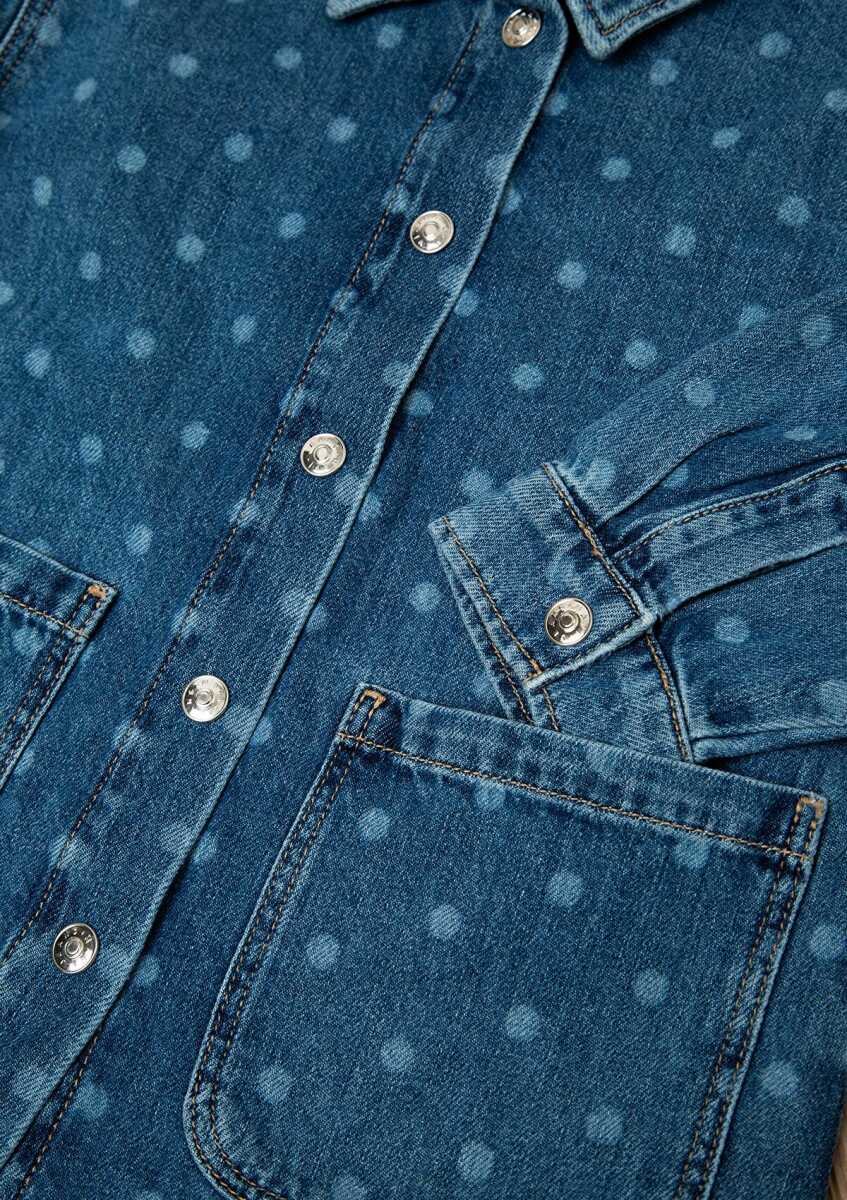 Mavi Lullu Açık Maci Çocuk Jean Gömlek 7210002-A3339 - 3