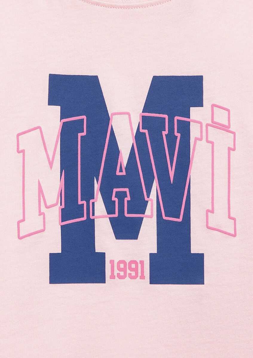 Mavi M Logo Baskılı Pembe Loose Fit Çocuk Tişört 7610390-71007 - 4