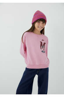 Mavi M Logo Detaylı Pembe Loose Fit Çocuk Sweatshirt 7S10190-71015