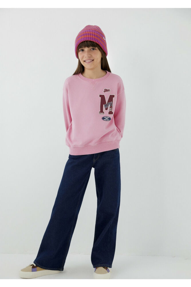 Mavi M Logo Detaylı Pembe Loose Fit Çocuk Sweatshirt 7S10190-71015 (1)