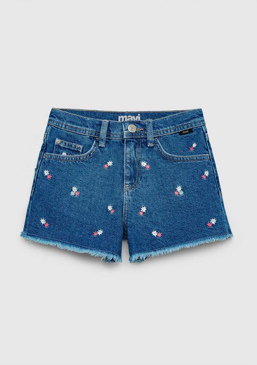 Mavi Melora Mavi Mom Fit Çocuk Jean Şort 7410655-A1607 - 3