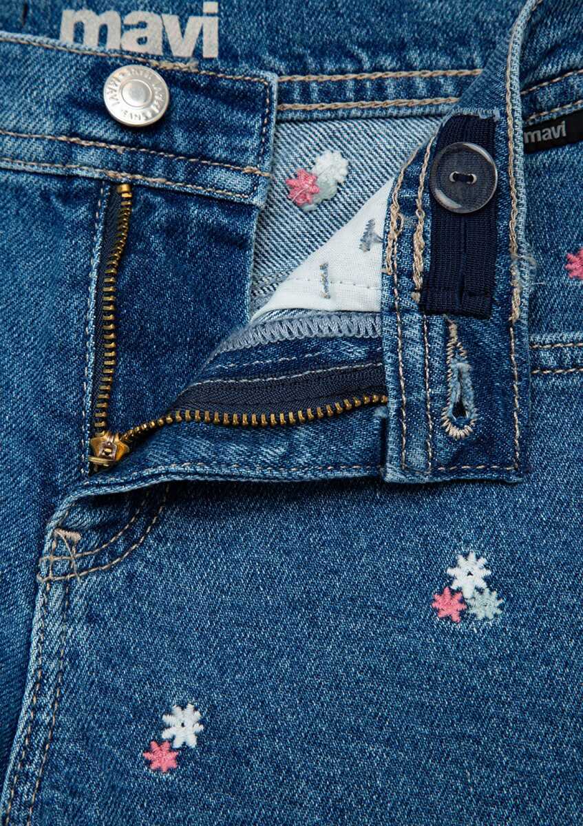 Mavi Melora Mavi Mom Fit Çocuk Jean Şort 7410655-A1607 - 5