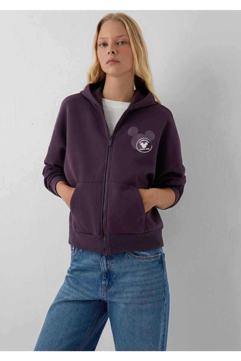 Mavi Mickey Mouse Baskılı Kapüşonlu Oversize Kadın Sweatshirt 1S20006-70635 - 2