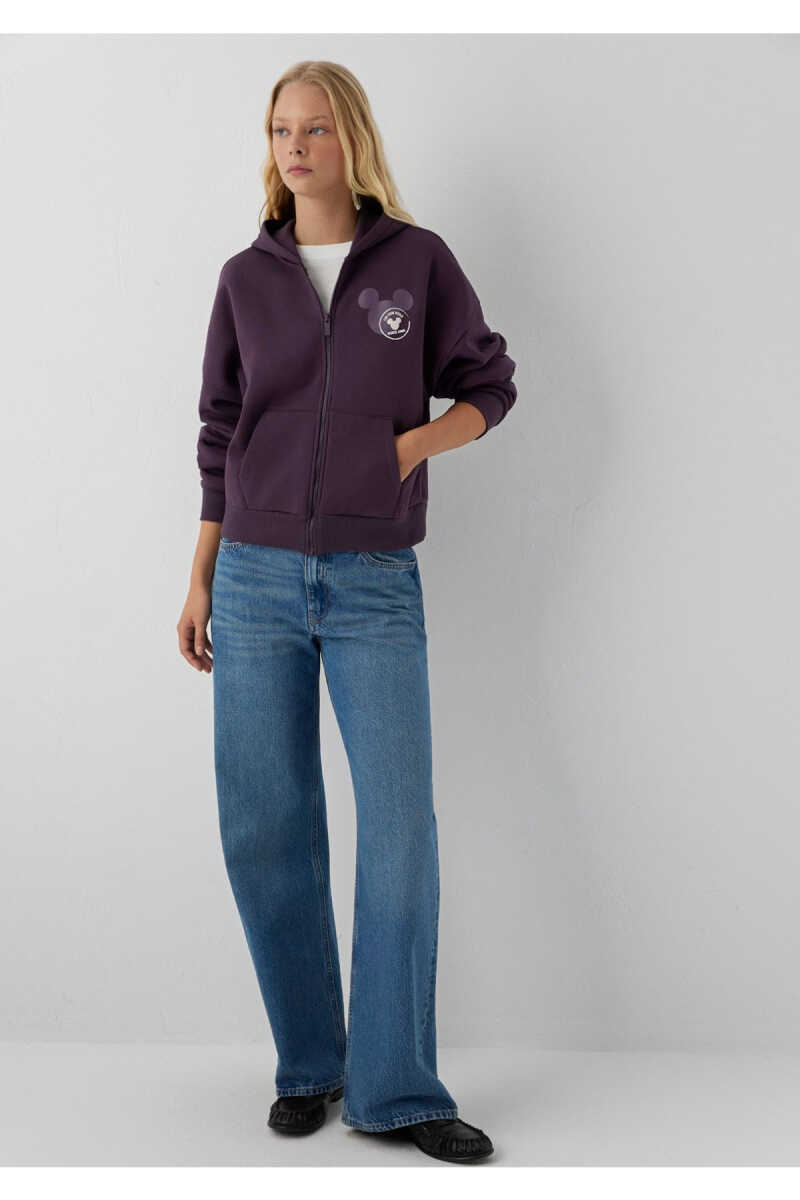 Mavi Mickey Mouse Baskılı Kapüşonlu Oversize Kadın Sweatshirt 1S20006-70635 - 3