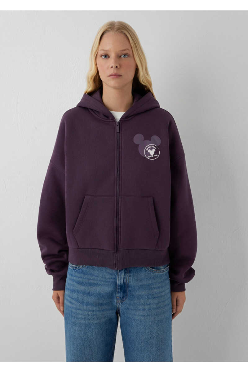 Mavi Mickey Mouse Baskılı Kapüşonlu Oversize Kadın Sweatshirt 1S20006-70635 - 4