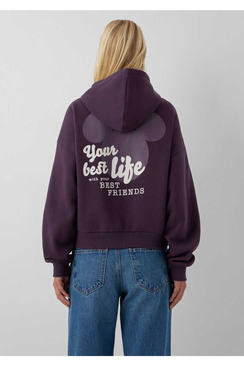 Mavi Mickey Mouse Baskılı Kapüşonlu Oversize Kadın Sweatshirt 1S20006-70635 - 6