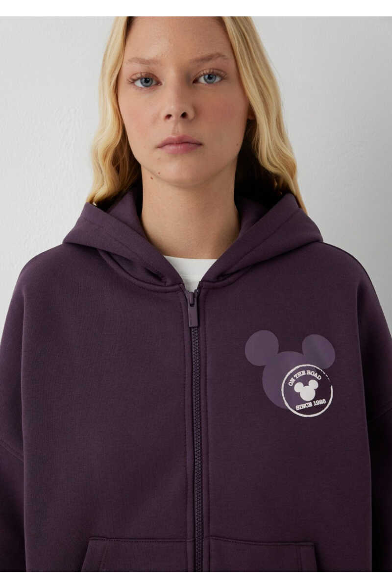 Mavi Mickey Mouse Baskılı Kapüşonlu Oversize Kadın Sweatshirt 1S20006-70635 - 7
