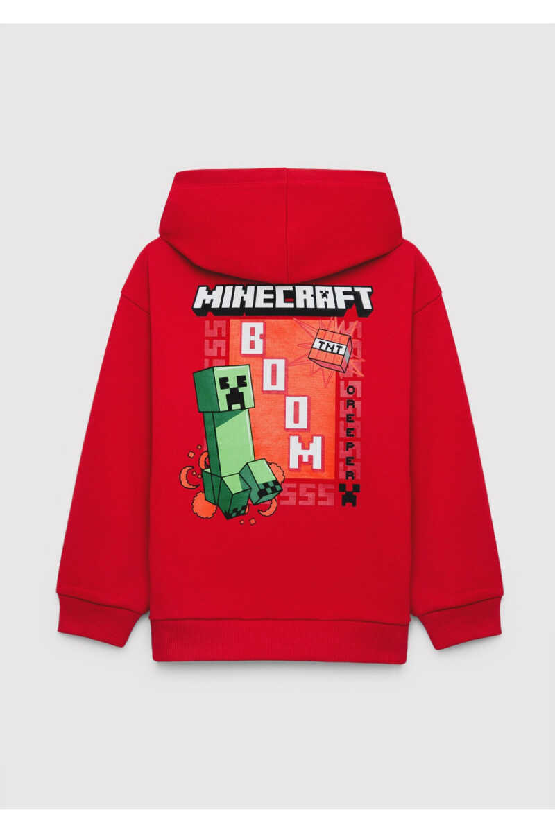Mavi Minecraft Baskılı Kapüşonlu Oversize Çocuk Sweatshirt 6S10188-80638 - 4