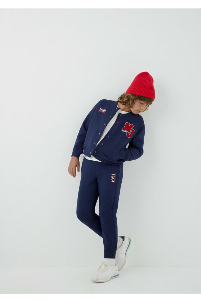 Mavi MJ Logo Nakışlı Lacivert Loose Fit Çocuk Bomber Ceket 6S10190-84371