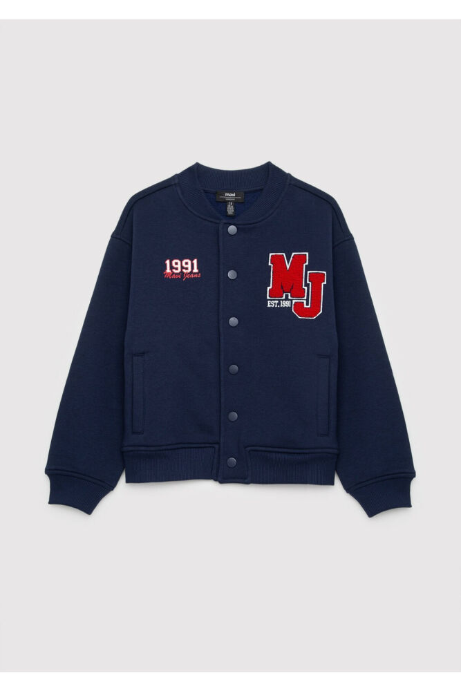 Mavi MJ Logo Nakışlı Lacivert Loose Fit Çocuk Bomber Ceket 6S10190-84371 (1)