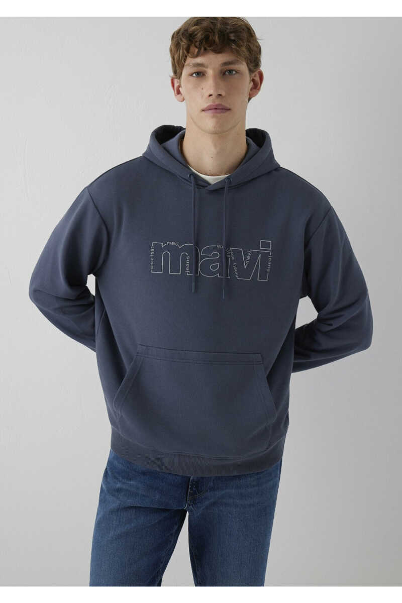 Mavi MVJNS Logo Baskılı Fermuarlı Kapüşonlu Antrasit Loose Fit Erkek Sweatshirt 0S10196-70759 - 1
