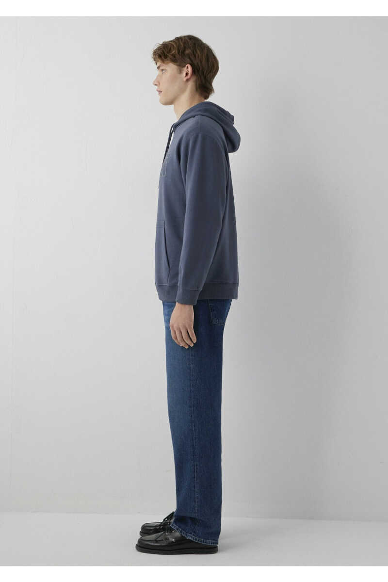 Mavi MVJNS Logo Baskılı Fermuarlı Kapüşonlu Antrasit Loose Fit Erkek Sweatshirt 0S10196-70759 - 4