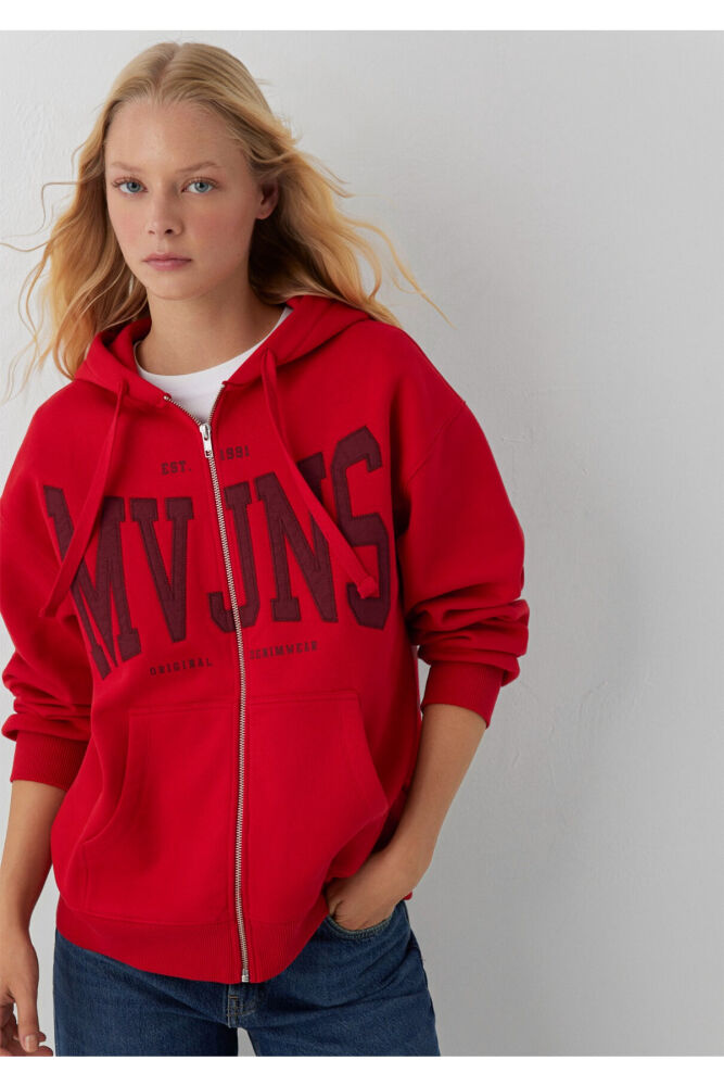 Mavi MVJNS Logo Kapüşonlu Kırmızı Loose Fit Kadın Sweatshirt1S10421-82054 (1)