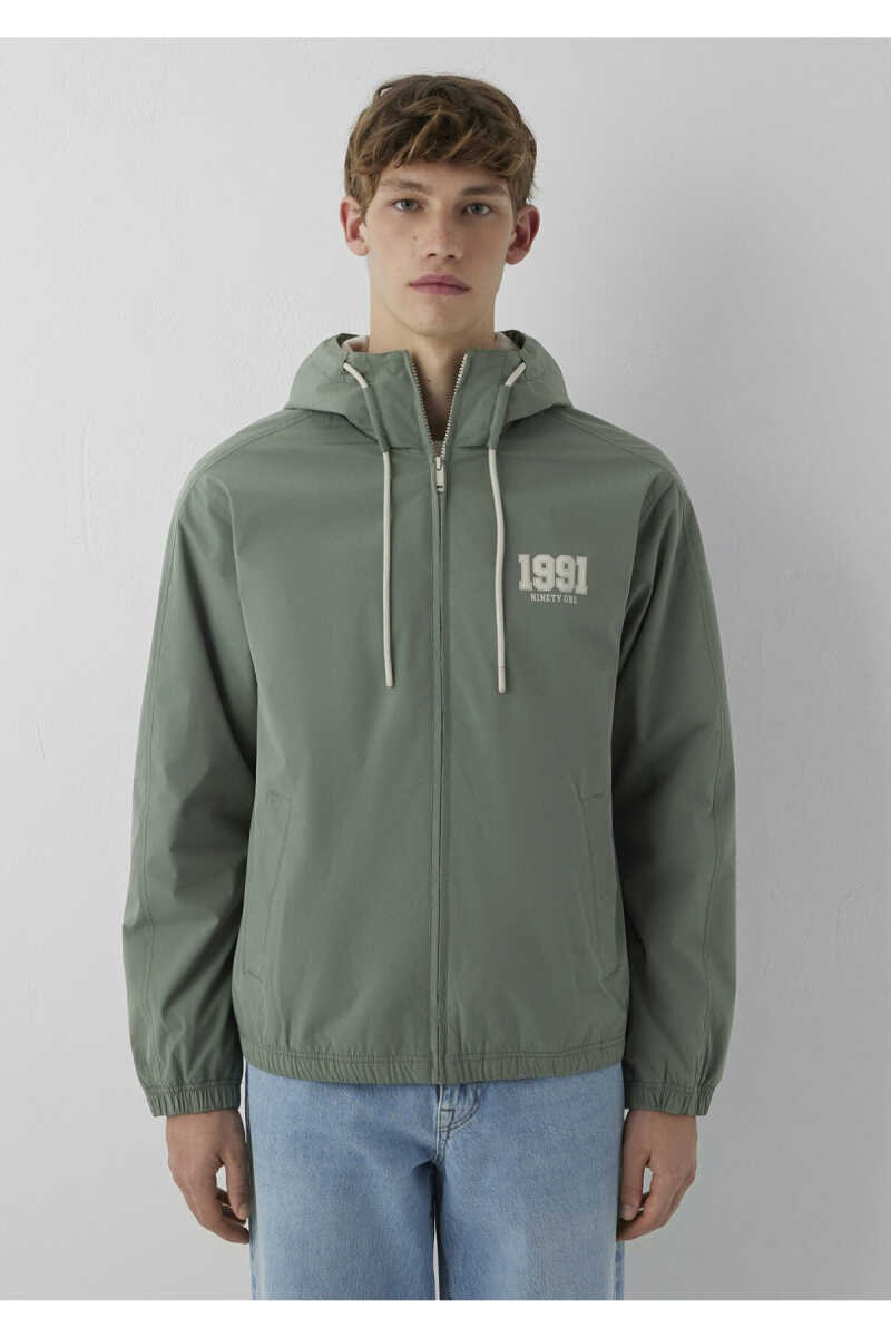Mavi MVJNS Nakışlı Kapüşonlu Haki Kolej Loose Fit Erkek Mont 0110622-80692 - 3