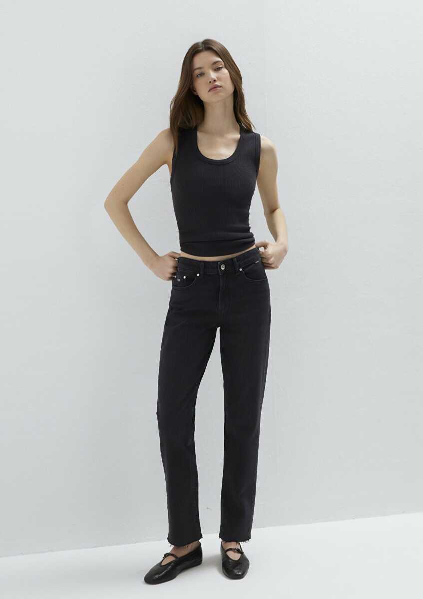 Mavi New York Classic Denim Gri Straight Yüksek Bel Kadın Jean Pantolon 101441-A3765 - 1