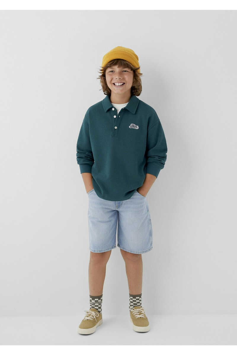 Mavi Patch Detaylı Yeşil Loose Fit Çocuk Sweatshirt 6S10193-71932 - 1