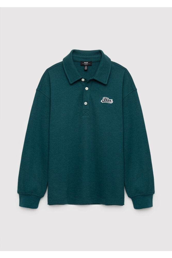 Mavi Patch Detaylı Yeşil Loose Fit Çocuk Sweatshirt 6S10193-71932 (1)