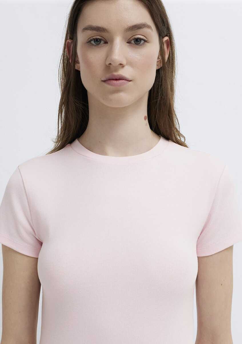 Mavi Pembe Basic Crop Kadın Tişört 1614180-89200 - 6