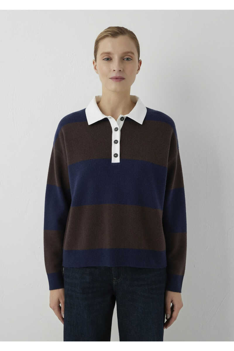 Mavi Polo Yaka Kadın Kazak 1710708-91585 - 3