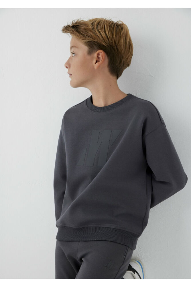 Mavi Pro Baskılı Antrasit Çocuk Sweatshirt 6S10201-70763