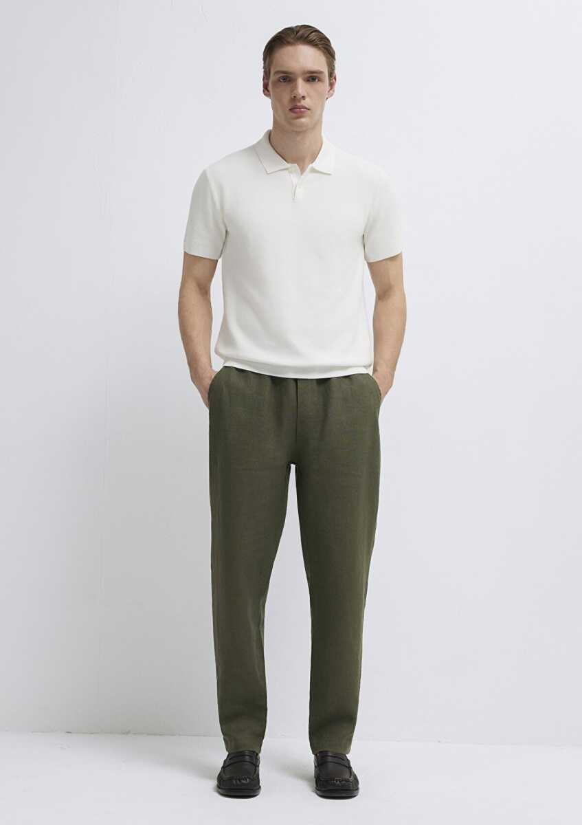 Mavi Regular Fit Yeşil Erkek Keten Pantolon 0010577-71581 - 1