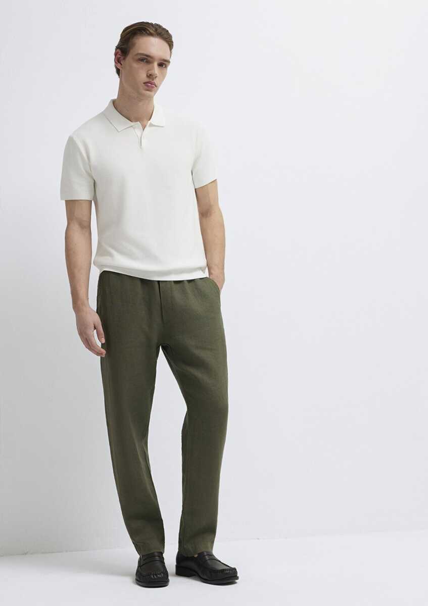 Mavi Regular Fit Yeşil Erkek Keten Pantolon 0010577-71581 - 2