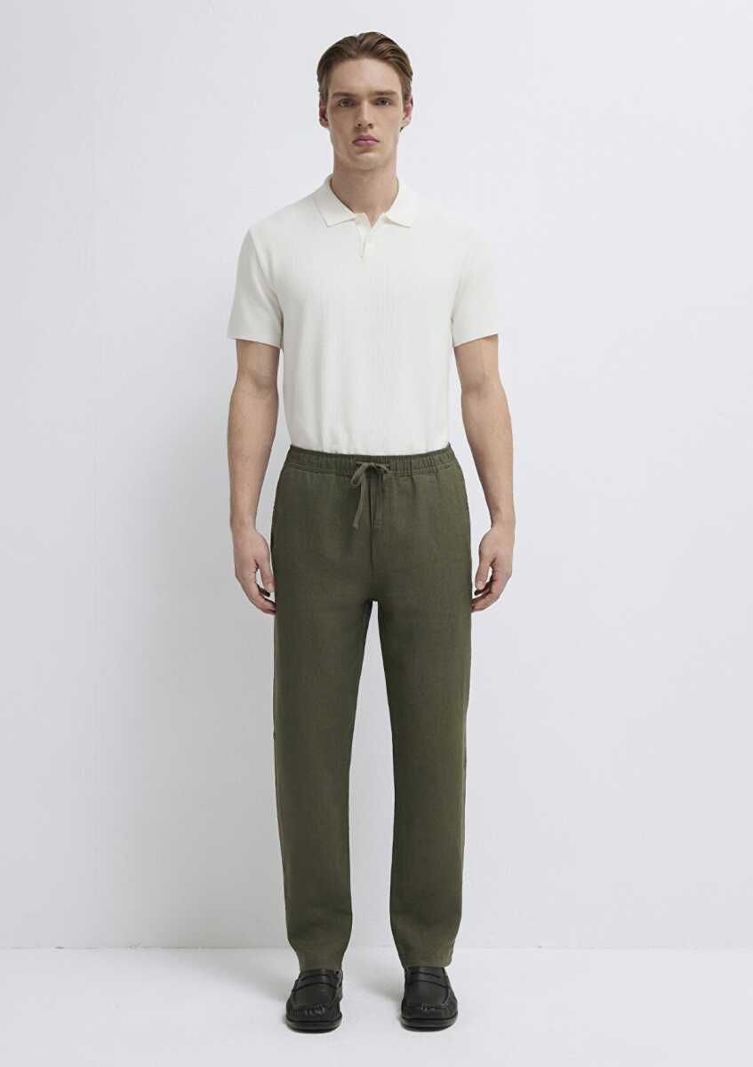 Mavi Regular Fit Yeşil Erkek Keten Pantolon 0010577-71581 - 3