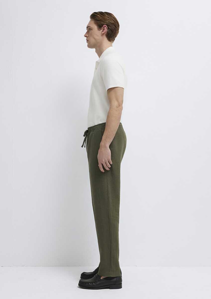 Mavi Regular Fit Yeşil Erkek Keten Pantolon 0010577-71581 - 4