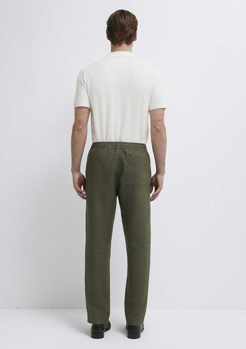 Mavi Regular Fit Yeşil Erkek Keten Pantolon 0010577-71581 - 5