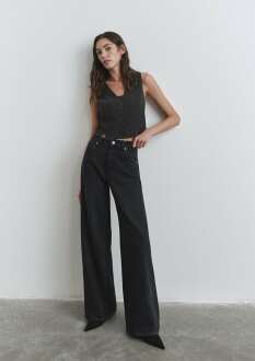 Mavi Siena Iconic Koyu Gri Smoke Wide Leg Kadın Jean Pantolon 1010763-90575