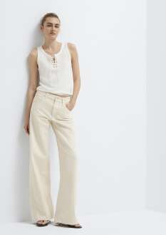 Mavi Siena Iconic Krem Wide Leg Kadın Jean Pantolon 1010763-A3903