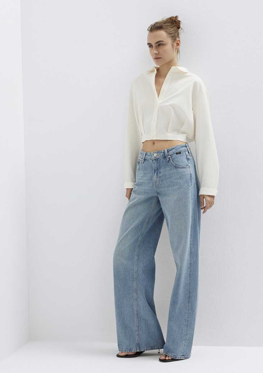 Mavi Siena Iconic Puslu Açık Mavi Wıde Leg Kadın Jean Pantolon 1010763-A3902 - 3