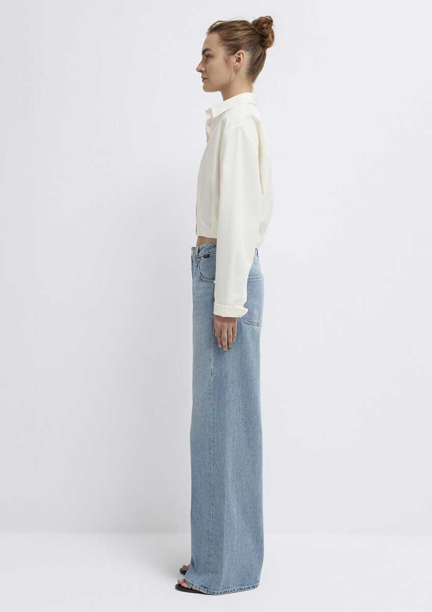 Mavi Siena Iconic Puslu Açık Mavi Wıde Leg Kadın Jean Pantolon 1010763-A3902 - 5