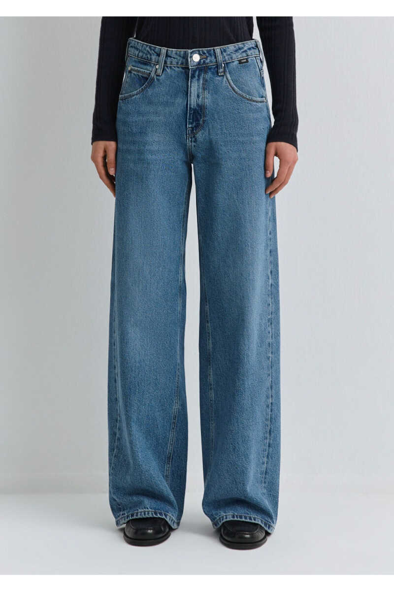 Mavi Sıena Iconic Puslu Indigo Mavisi Wide Leg Yüksek Bel Jean Pantolon 1010763-91357 - 5