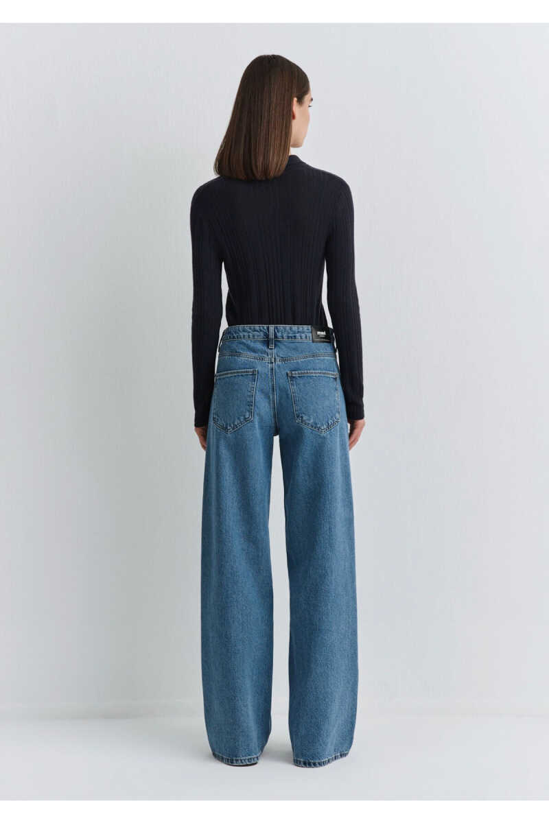 Mavi Sıena Iconic Puslu Indigo Mavisi Wide Leg Yüksek Bel Jean Pantolon 1010763-91357 - 6