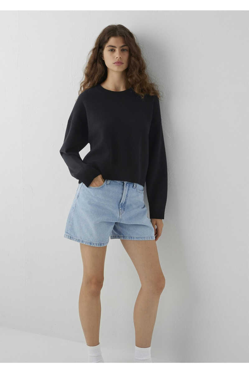 Mavi Siyah Basic Loose Fit Kadın Kazak 1710933-900 - 3