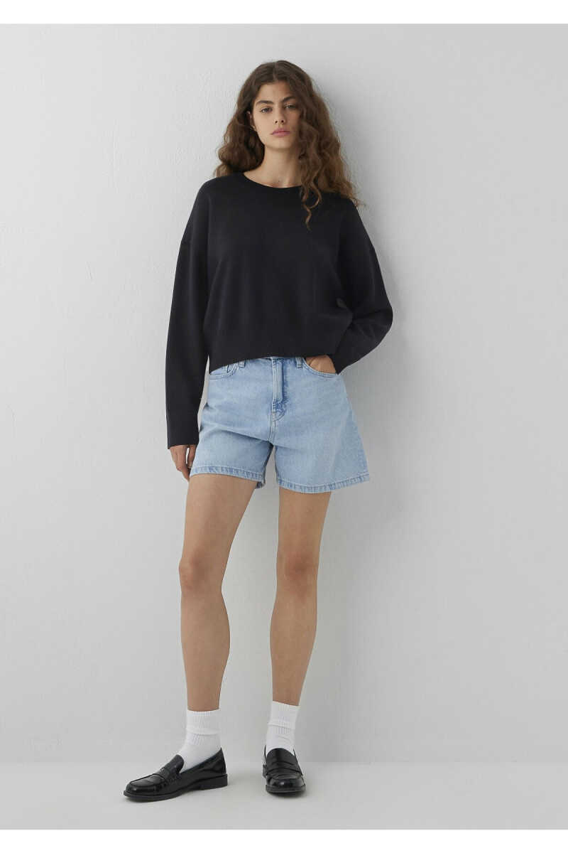 Mavi Siyah Basic Loose Fit Kadın Kazak 1710933-900 - 4