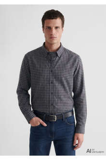 Mavi Siyah Ekose Regular Fit Erkek Gömlek 0212082-91686