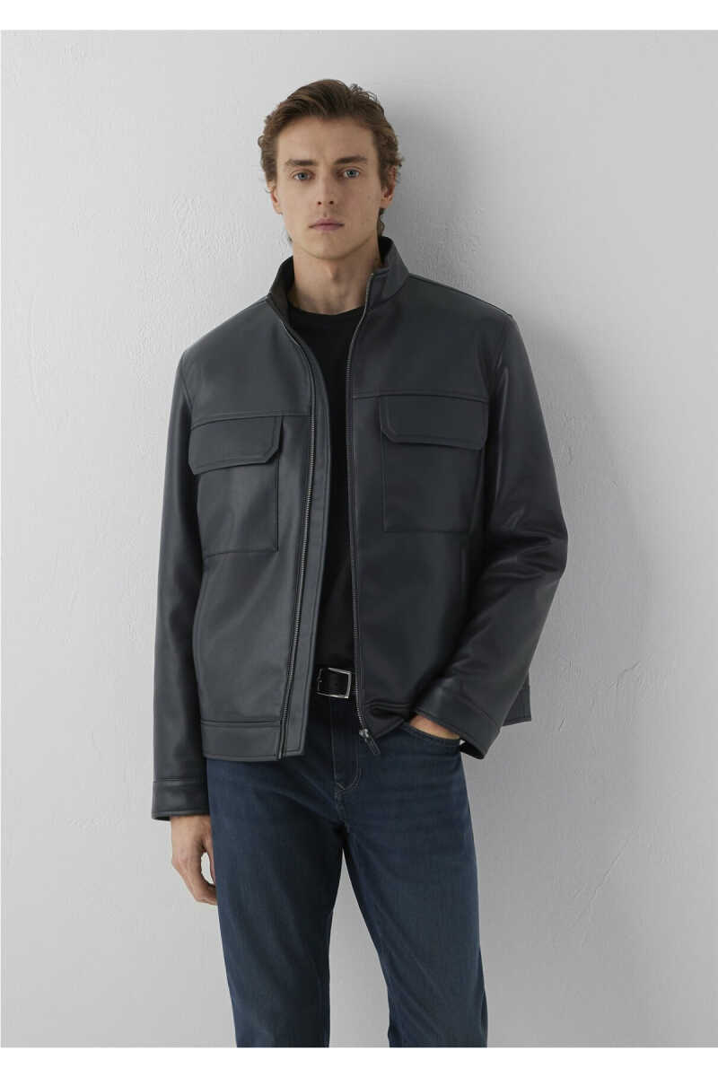 Mavi Siyah Suni Deri Regular Fit Erkek Ceket 0110888-71379 - 1