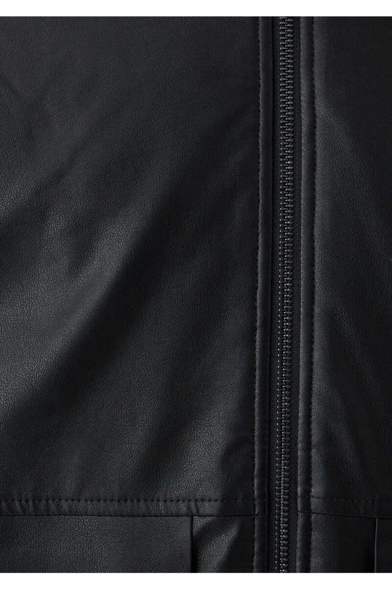 Mavi Siyah Suni Deri Regulat Fit Erkek Bomber Ceket 0110906-71379 - 8