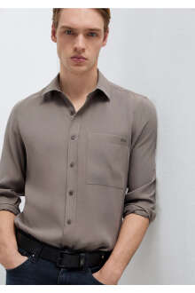 Mavi Soft Premium Kahverengi Regular Fit Erkek Gömlek 0212010-87875