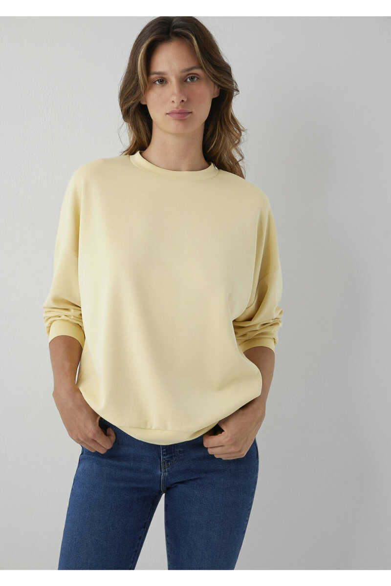 Mavi Soft-Premium (TENCEL™) Modal Karışımlı Sarı Oversize Kadın Sweatshirt 168837-71206 - 1