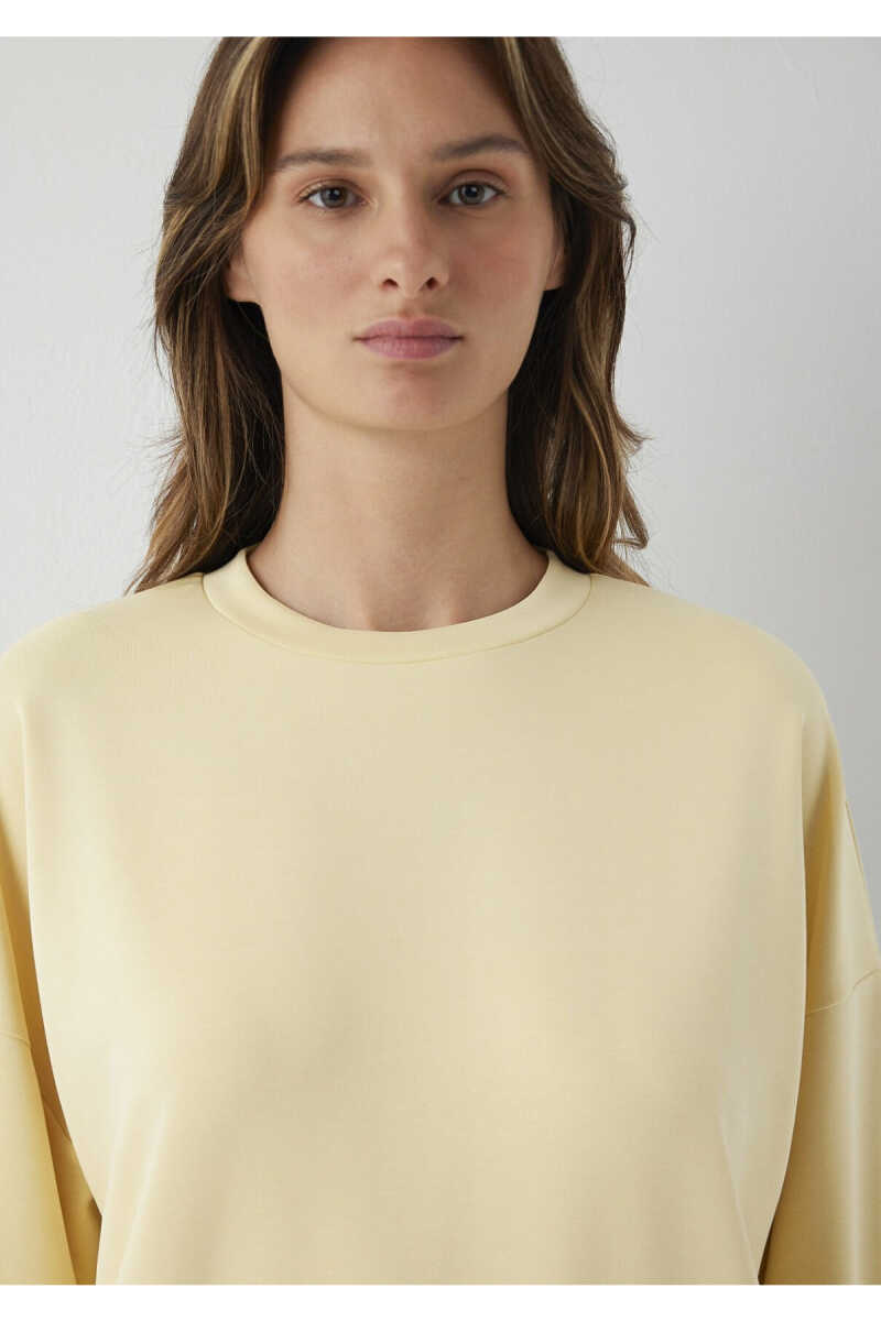 Mavi Soft-Premium (TENCEL™) Modal Karışımlı Sarı Oversize Kadın Sweatshirt 168837-71206 - 6