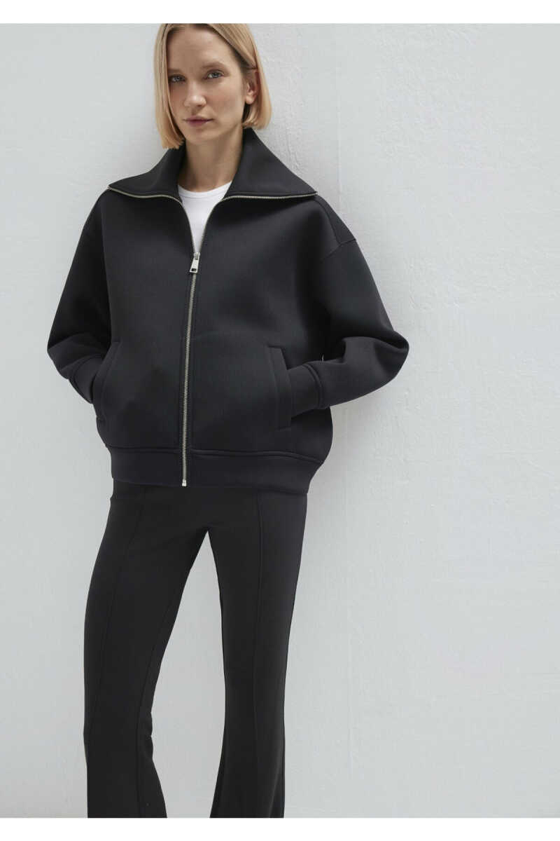 Mavi Sporty Lux Fermuarlı Siyah Oversize Kadın Sweatshirt 1S10295-900 - 1